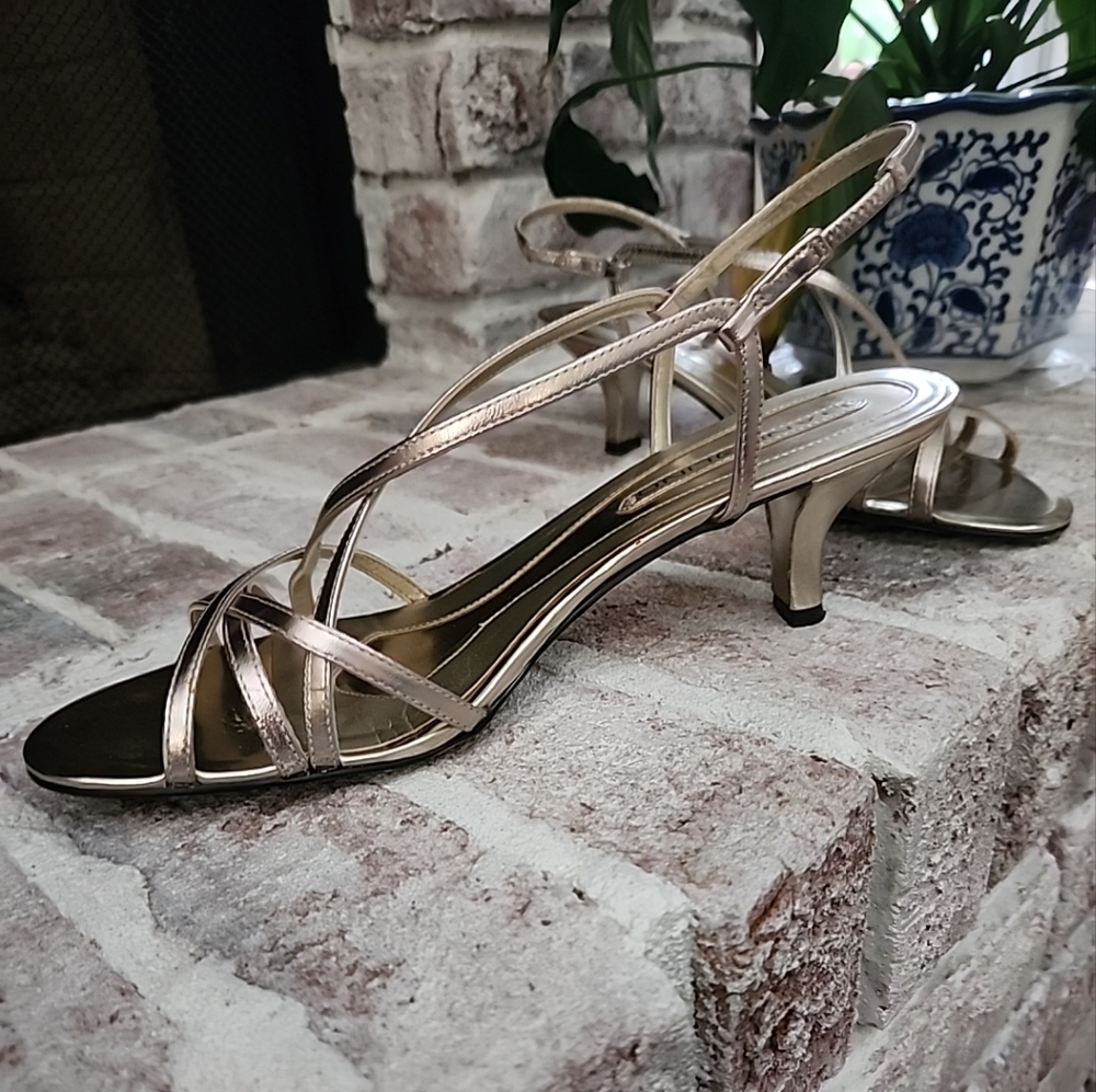 Elegant Gold Strappy Heels